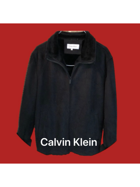 Calvin Klein Black faux suede jacket barely worn